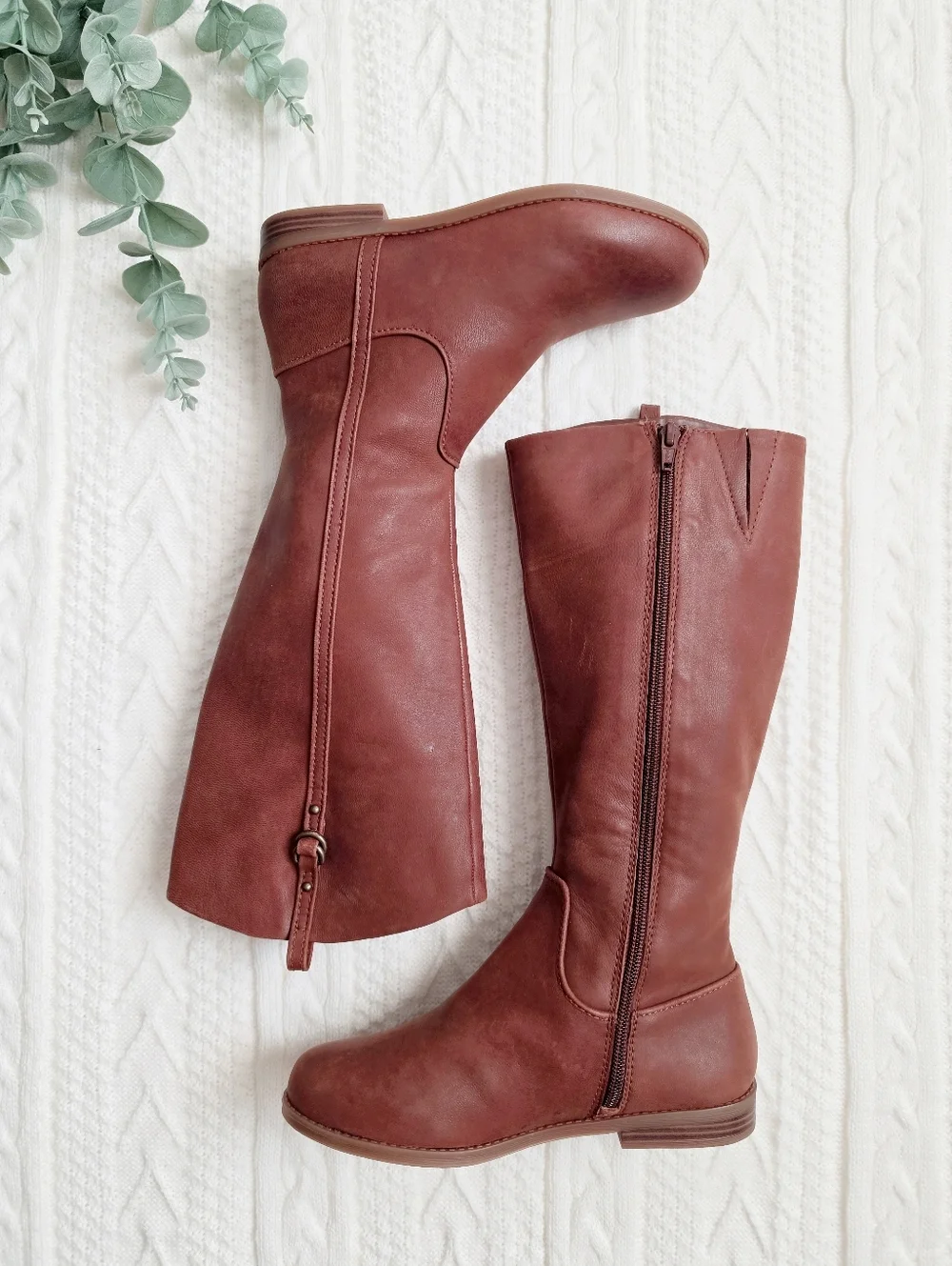 GB Girl Brown Genuine Leather Riding Boots Size 3M